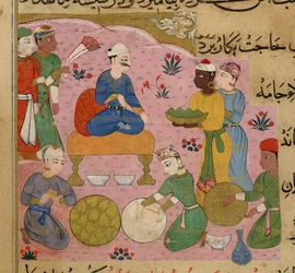 Voorbereiding van betel voor de Sultan Ghiyath al-Din, uit The Ni