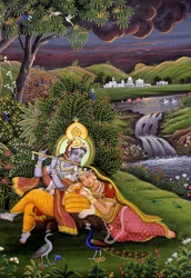 Radha Krishna Miniatuurschilderij