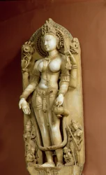 Sarasvati, de godin van het leren, Pallu, Rajasthan, Chauhan dynastie