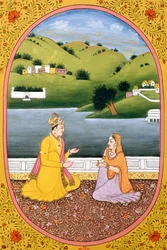 Jaar Kalender Afbeelding & Schilderij voor een Hindoe Maand Kartik, India