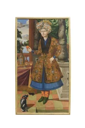 Een man in Perzisch kostuum, onbekende kunstenaar, Safavid periode