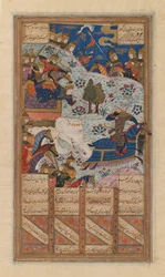 Rustam vangt de Khagan van China, Folio uit een Manuscript van de Shah-Nama van Firdausi, eind 15e-begin 16e eeuw
