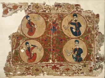 Add. 7174, f.1 Vier Evangelisten, uit een Evangelielektionarium volgens het Nestoriaanse gebruik. Gekopieerd door Elia in Mosul, Irak