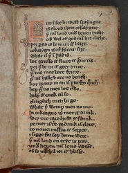 Harley MS 913, f.3r uit Kildare Poems of Kildare Lyrics (perkament)
