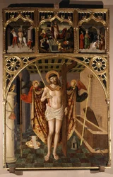 Christus in Martelaar - Altaarstuk van de school van Bréa, Sint-Magdalena Kerk, Biot