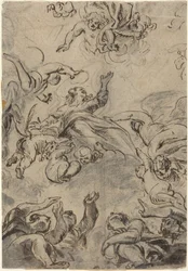 De Hemelvaart van de Maagd, midden 17e eeuw (pen en inkt)