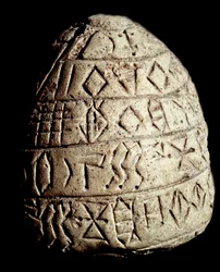 Kleifragmentaire kegel; Lineair Elamitische inscriptie; 3e millennium v.Chr.