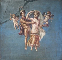 Mars en Venus op een blauwe achtergrond, Herculaneum
