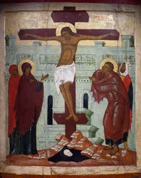 Kruisiging, icoon uit Novgorod