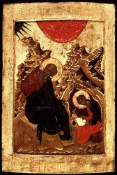 Icoon van St. Johannes de Evangelist en zijn discipel Prokhor