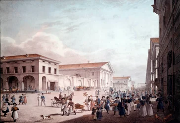 Uitzicht op Sint-Petersburg, Sodovaia Straat in 1820