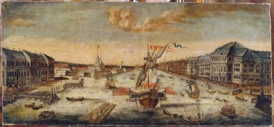 Uitzicht op de kades van de Neva (Sint-Petersburg)