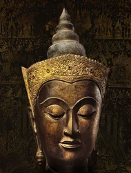 Ayutthaya stijl hoofd van een gekroonde Boeddha afbeelding