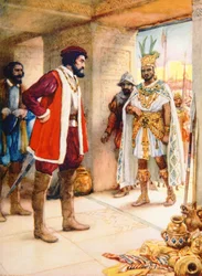 Hernan Cortes Maakt Montezuma tot Gijzelaar in 1519