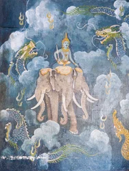 Fresco met een scène uit het leven van Boeddha, Wat Phra That Doi Suthep tempel