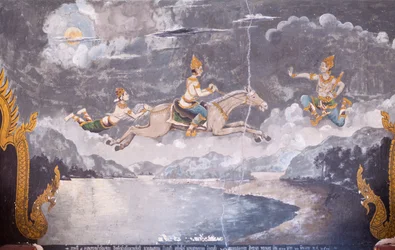 Fresco met een scène uit het leven van Boeddha, Wat Phra That Doi Suthep tempel
