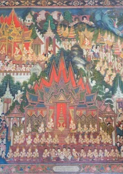Muurschilderingen in de Buddhaisawan-kapel, paleis van Wang Na