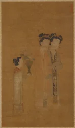 Hofdames en bediende, Ming-dynastie, 16e eeuw