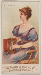 Accordeon, uit de serie Muziekinstrumenten N82 voor Duke sigarettenmerk