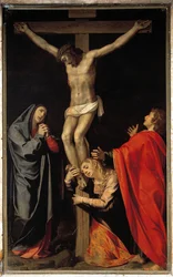 Kruisiging met maagd, Sint Maria Magdalena, Sint Johannes de evangelist