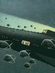20.000 mijlen onder zee, 2006 (scratchboard, digitaal ingekleurd)