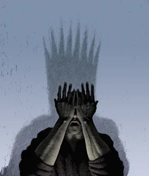 Macbeth, 2000 (scratchboard, digitaal ingekleurd)
