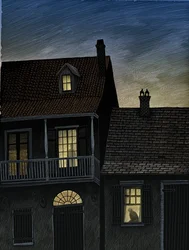 Vieux Carré, 2009 (krasplaat, digitaal ingekleurd)
