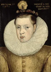Portret van James VI van Schotland, later James I van Engeland (1566-1625) 1586
