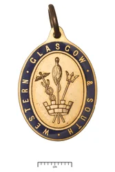 Schotland, Glasgow en South Western Railway, directeurs pas, ca. 1850 (goud & email)