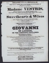 Theaterprogramma voor het Theatre Royal, Edinburgh, 6 oktober 1829