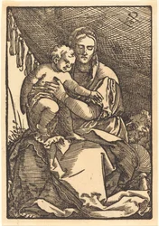 Madonna en kind onder een baldakijn