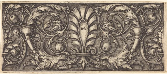 Ornament met Twee Groteske Dolfijnen