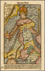 Europa regina, Koningin Europa, uit de Cosmographia, 1570