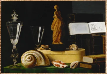 Nature morte a la statuette et aux coquillages - Stilleven met beeld en schelpen ...