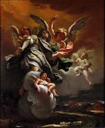 De apotheose van Sint-Sebastiaan, schilderij van Sebastiano Ricci (1659-1734), 1694, afmetingen 78,5 x 63,5 cm, Milaan, Civiche Raccolte del Castello Sforzesco