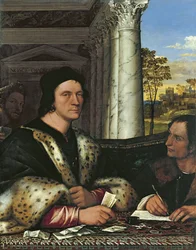 Portret van Ferry Carondelet 1473-1528, met zijn Secretaris