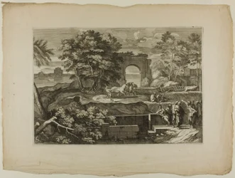 Christus en Zijn Discipelen met een Triomfboog in de Verte
