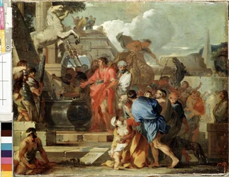 Augustus voor het graf van Alexander de Grote