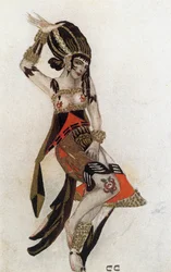 Kostuumschets voor Salome uit het ballet De tragedie van Salome van Florent Schmitt