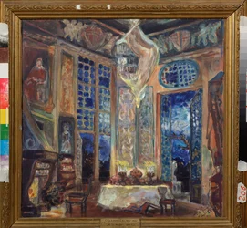 Voorbereidend decorontwerp voor de komische opera 