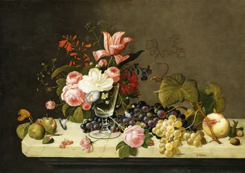 Bloemen en fruit