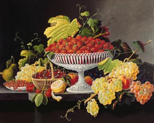 Stilleven met aardbeien (olieverf op doek)
