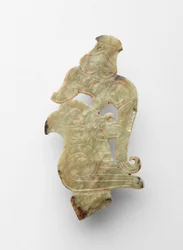 Topstuk in de vorm van een vogel met draak, ca.1300-ca.1050 v.Chr.