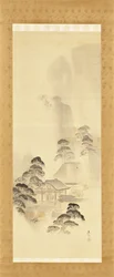 Tempel in herfstregen