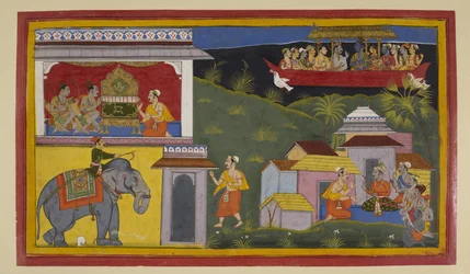 Hanumān informeert Guha, Bharata en Śatrughna over Rāma