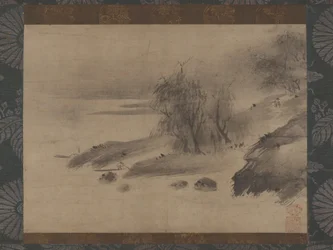 Inktlandschap Suiboku sansui zu, 15e-begin 16e eeuw