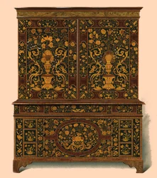 Kabinetpers ingelegd met marqueterie, 1905