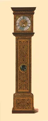 Klok ingelegd met donkere marqueterie, 1905