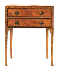 Geschilderde Satijnen Houten Kaptafel, 1908