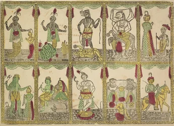Das Avataras, tien incarnaties van Vishnoe (verso)